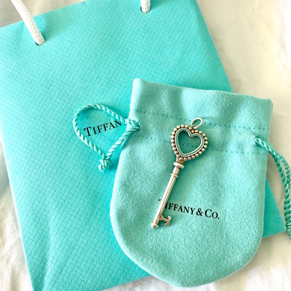 Tiffany & Co Silver Heart Key Necklace
